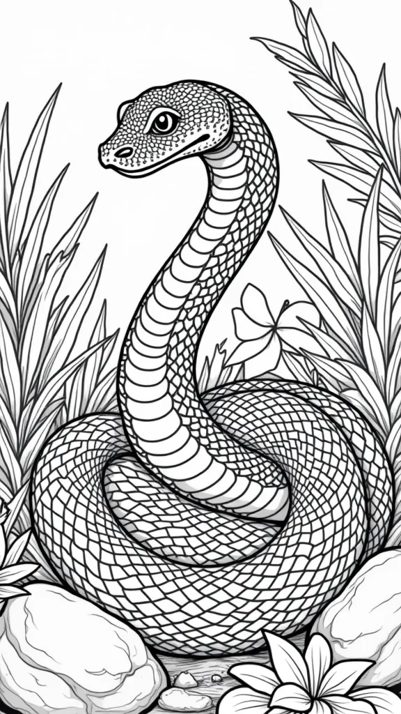 Página de color de serpiente